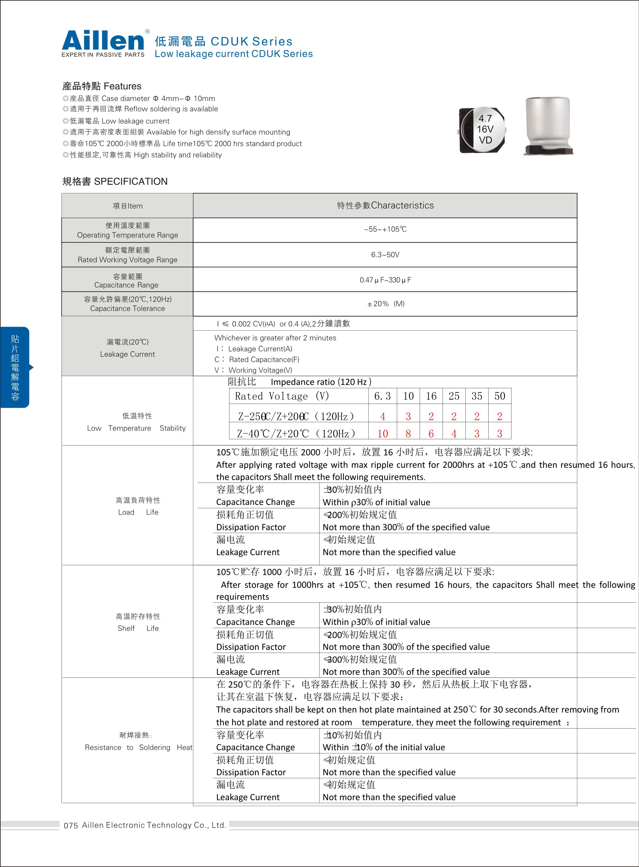 Low leakage current -CDUK series